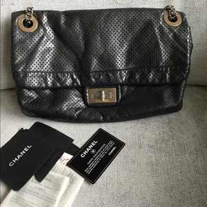 Chanel 2.55 perforated single flap bag